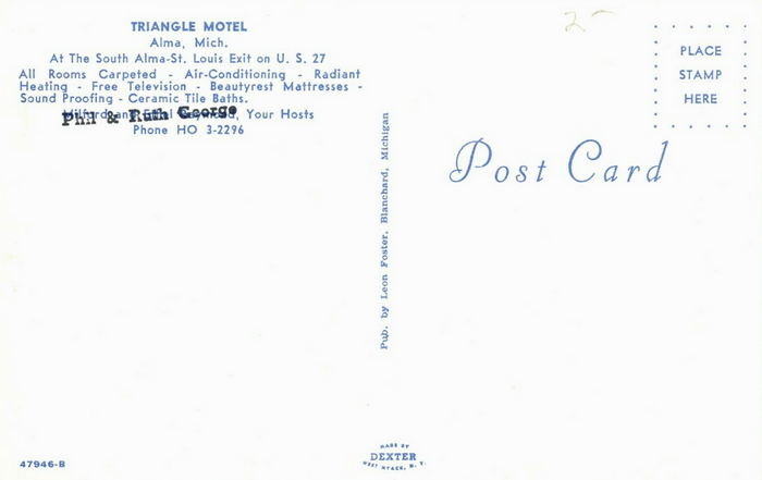 Triangle Motel - Old Postcard (newer photo)